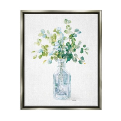 Stupell Industries Flower Jar Still Life Green Blue Painting