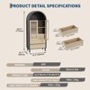70" Tall Arched Storage Cabinet with Adjustable Shelves, Modern LED Lighted Wooden Pantry Cabinet with Tempered Glass Doors & 3 Drawers - 4 of 4