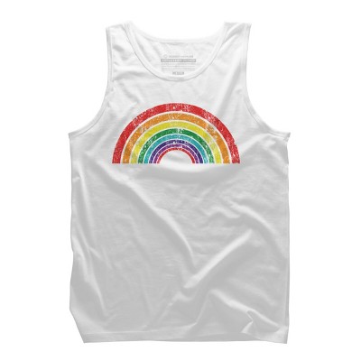 Adult Design By Humans Retro Rainbow Pride Parade By MusicoIlustre Tank Top