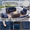 ALAULM 11PCS Outdoor Patio Furniture Set,PE Rattan Sectional Sofa Patio Conversation Sets with Fire Pit Table - 2 of 4