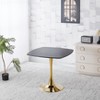 Gulches 31.5" Square Tulip Dining Table - Black & Gold Metal Pedestal Base, MDF Top for 2-4 Persons, Small Space Table for Apartment/Breakfast Nook - 4 of 4