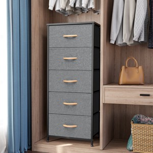 Crestlive Products Vertical Dresser for Bedroom Storage Tower With Steel Frame Wood Top Easy Pull Fabric Bins - 1 of 4
