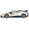 Lamborghini Huracan STO Bianco Asopo White with Black Top and Blue Accents Limited Edition 1/64 Diecast Model Car by Mini GT - 3 of 4