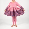 The Pink Picket Fence Louise Twirl Dress Set – Dress, Cotton Leggings, Scrunchie & Headband – Pink - 2 of 4