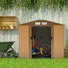 Outsunny 7' x 4' Outdoor Storage Shed, Garden Tool House with Foundation, 4 Vents and 2 Easy Sliding Doors for Backyard, Patio, Garage, Lawn, Yellow - 2 of 4