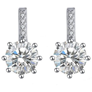 Drop Stud Earrings for Women Sterling Silver Cubic Zirconia Ginger Lyne Collection - 1 of 4