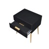 Royal Hampton Square End Table with Drawers, Black & Gold - 3 of 4