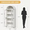 Arched Bookshelf with Doors, 71.4" Tall Farmhouse Bookcase, 15.8" Deep Wooden Display Cabinet with Storage Shelves - 4 of 4