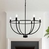 DORESshop Black 6-Light KD Large Round Ring Pendant Chandelier, 28.35-in E12 Ceiling Light, No Bulbs Included for Kitchen, Dining Room, Living Room - 3 of 4