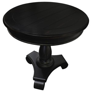 Transitional Engineered Wood Round End Table in Antique Black - Best Master Furniture - 1 of 2