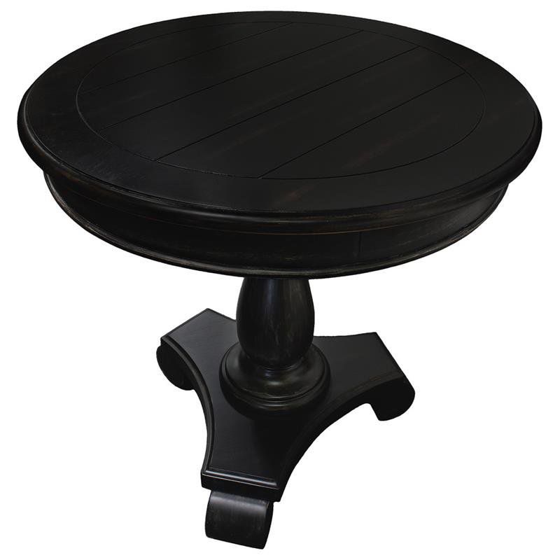 Transitional Engineered Wood Round End Table in Antique Black - Best Master Furniture, 1 of 3