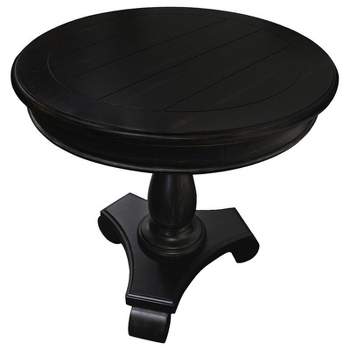 Transitional Engineered Wood Round End Table in Antique Black - Best Master Furniture