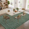 Large Machine Washable Living Room Rug Checkered Waffle Print Rug Non Slip Carpet Soft Non Shedding Low Pile Thin Stain Resistant Throw Rug - 4 of 4