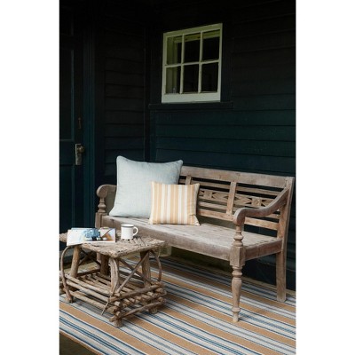 Coastal Farmhouse Blue Heron Stripe Indoor/Outdoor Rug 5' x 8'