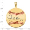 Black Bow Jewelry 14K Gold Plated Rollie Fingers Signature LG Enamel Baseball Pendant - 4 of 4