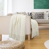 PiccoCasa Wavy Pattern Decorative Knit with Tassels Throw Blanket - 3 of 4