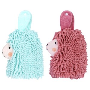 REGALWOVEN Cute Cartoon Alpaca Soft Absorbent Chenille Decorative Hand Towels 2 Pcs - 1 of 4