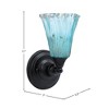 Toltec Lighting Any 1 - Light Sconce in  Matte Black with 5.5" Fluted Teal Crystal  Shade - 2 of 2