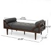 Chaise Lounge Sofa,Two-Armed Chaise Lounge With Button Tufting And Waffle Stitching,Chaise Lounge In Living Room-Cuddlewood - 4 of 4
