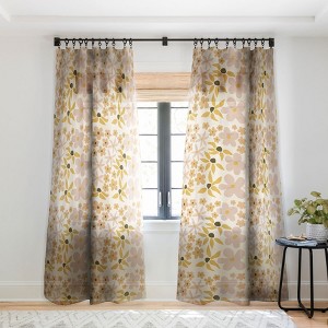 Urban Wild Studio black coffee morning tan Single Panel Sheer Window Curtain - Deny Designs - 1 of 4