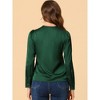 INSPIRE CHIC Women's Tie Neck Satin Long Sleeve Solid Color Blouse - 4 of 4