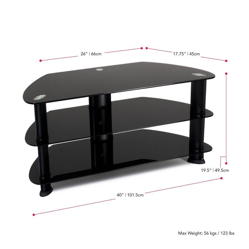 Corner TV Stand for TVs up to 43&#34; Black - CorLiving, 5 of 9