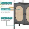 homfan Buffet Cabinet Rattan Storage Cabinet with Doors and Shelves, Accent Cabinet Sideboard for Living Room, Dining Room, Hallway, Black - 4 of 4