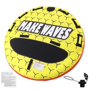 VEVOR Towable Tube for Boating, 1-3 Riders Inflatable Boat Tubes and Towables, 510 lbs, 63" Round Water Sport Towable Tubes for Boats to Pull - 1 of 4
