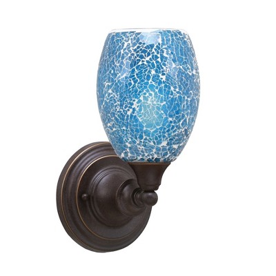 Toltec Lighting Any 1 - Light Sconce in  Dark Granite with 5" Turquoise Fusion Shade