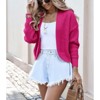 BLUEMING Womens Open Front Knit Cropped Cardigans Sweater Lantern Long Sleeve Fall Casual Shrugs Sweater - 3 of 3