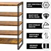 47 inch 5 - tier rustic wood and metal industrial bookshelf for home office bedroom kitchen bathroom rustic brown 5 - tier - 3 of 4
