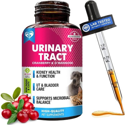 Beloved Pets Urinary Tract Support Supplement with Cranberry for Cats and Dogs, Kidney Bladder Health Natural Renal Care Liquid Drops 2 Oz - 1 Pack