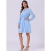 INSPIRE CHIC Women's Choker V Neck Vintage Flared Gilding Metallic Shiny Star A-Line Dress - 2 of 4