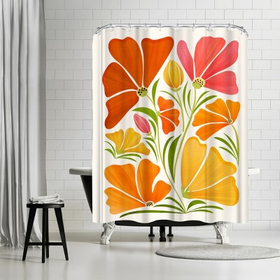 Americanflat Spring Wildflowers by Modern Tropical 71" x 74" Shower Curtain