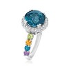 Ross-Simons 5.20-4.20 ct. t.w. London Blue Topaz and Multi-Gem Halo Ring in Sterling Silver - 3 of 4