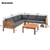 SKRAN Outdoor Sofa Set with Cushions Exotic design,Water-resistant and UV Protected texture wood Strong Metal Accessories (Gray) - 3 of 4