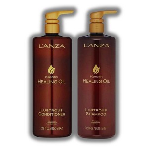 Lanza Keratin Healing Oil Lustrous Shampoo & Conditioner (32 oz XXL LITER) DUO SET - Frizz Control, Repairs, Restores Shine & Hydrates All Hair Types - 1 of 2