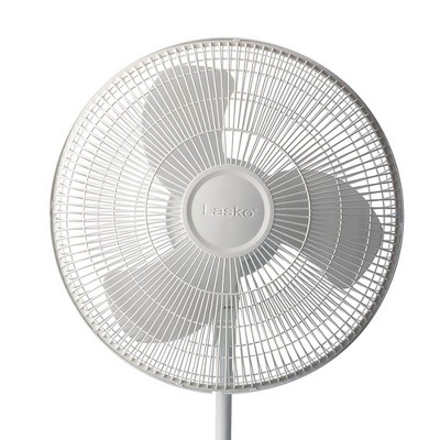 Lasko 16-Inch White Adjustable Oscillating Floor Fan