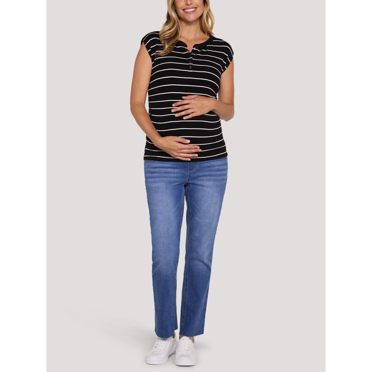 Women's Ruched Henley Muscle Tee | Motherhood Maternity - thumbnail 8