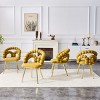 Set of 4 Modern Velvet Dining Chairs with Sculptural Bubble Back and Gold Metal Legs, Upholstered Accent Chairs for Dining Room, Lounge - Panipeachy - 2 of 4