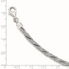 Black Bow Jewelry Sterling Silver 4mm Fancy Textured and Twisted Chain Bracelet, Adj - 3 of 4
