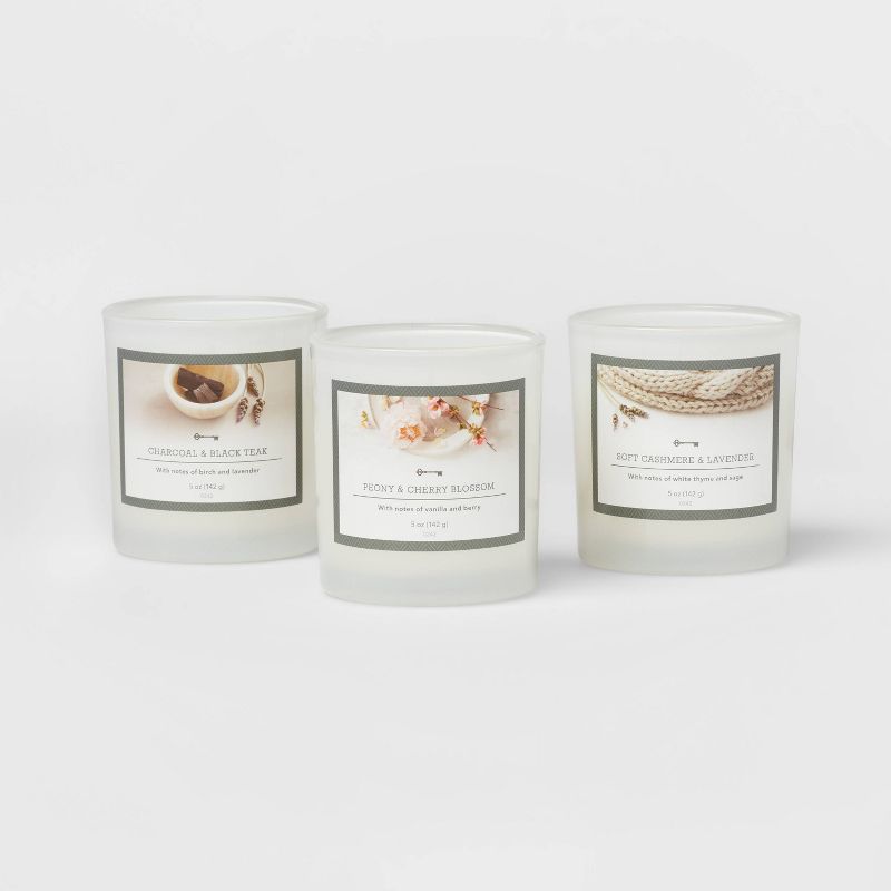 3pk Milky Glass Candle Gift Set White - Threshold&#8482;, 4 of 5