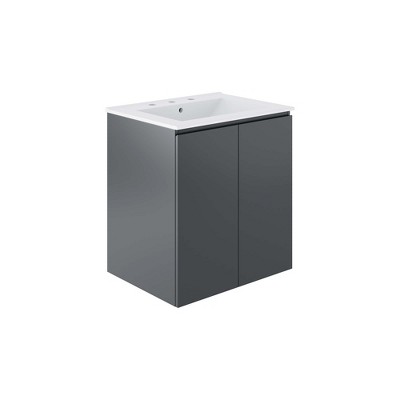 Modway Bryn 24Inch Wall-Mount Bathroom Vanity