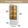 ATJafurn 23.6" White China Cabinet Lighted Dining Cabinet Display Cabinet with Glass Doors and Drawers and LED Light for Living Room Dining Room - 4 of 4
