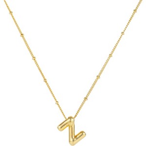 Personalized Balloon Letter Necklace 14K Gold Plated Alphabet Jewelry - 1 of 4