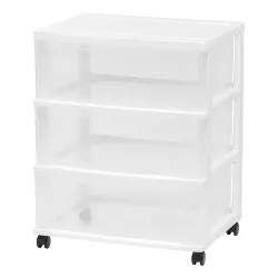 White 21.88 Inches, 4 Pack 29308001 Wide 3 Drawer Cart 