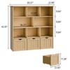 Toy Organizer with 3 Movable Drawers & 8 Storage Cubbies, Kids Bookshelf & Toy Chest Shelf - 2 of 4
