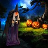 Costway 6Ft Lighted and Animated Halloween Witch Outdoor Indoor Animatronic Halloween Decoration w/ LED - 2 of 4