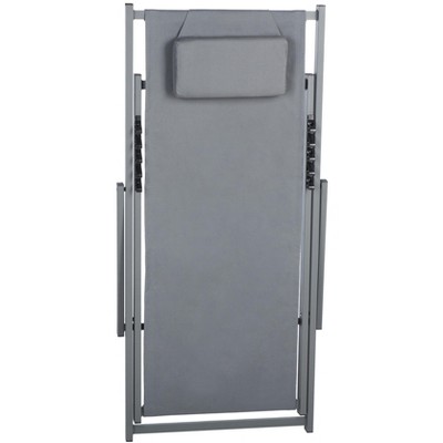 Camlin Grey Aluminum Frame Adjustable Folding Sling Chair Set of 2
