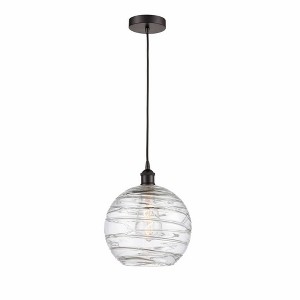 Athens Deco Swirl - 1 Light Mini Pendant In Industrial Style-12.75 Inches Tall and 10 Inches Wide - 1 of 1